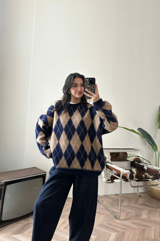 Premium Navy Blue Baklava Sweater