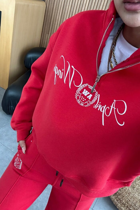 Wings Red Raised Tracksuit