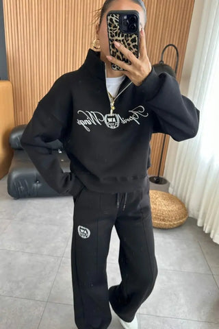 Wings Black Raised Tracksuit