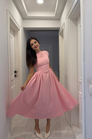 Waist-fit Balloon Dress