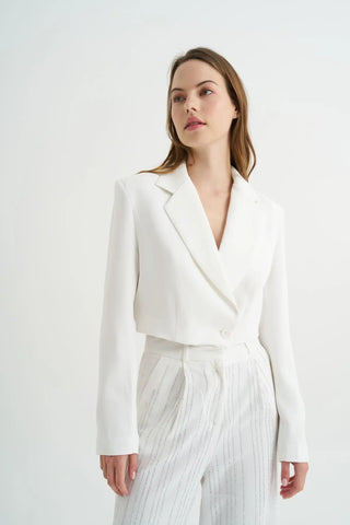 PADDED WHITE CROP JACKET