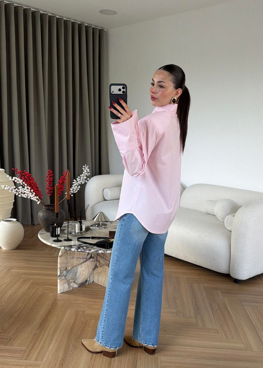 BUTTON-UP WITH PADDED SHOULDER SHIRT