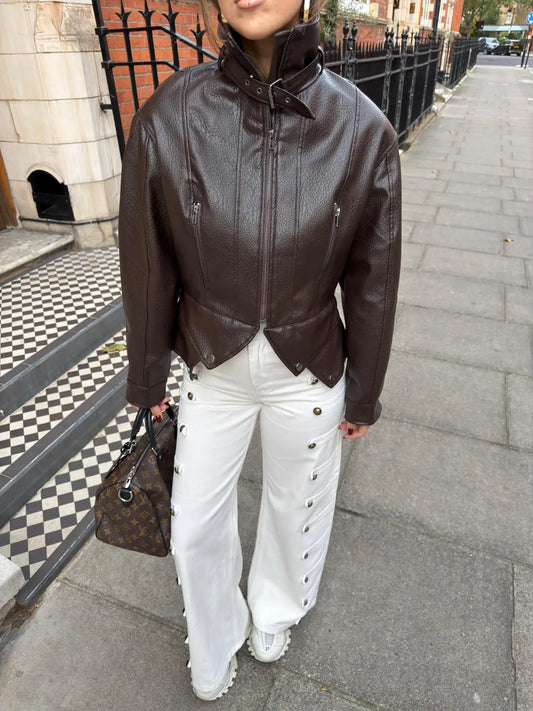 Fitted Biker Leather Jacket
