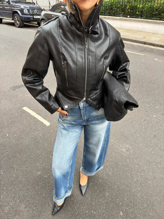 Fitted Biker Leather Jacket